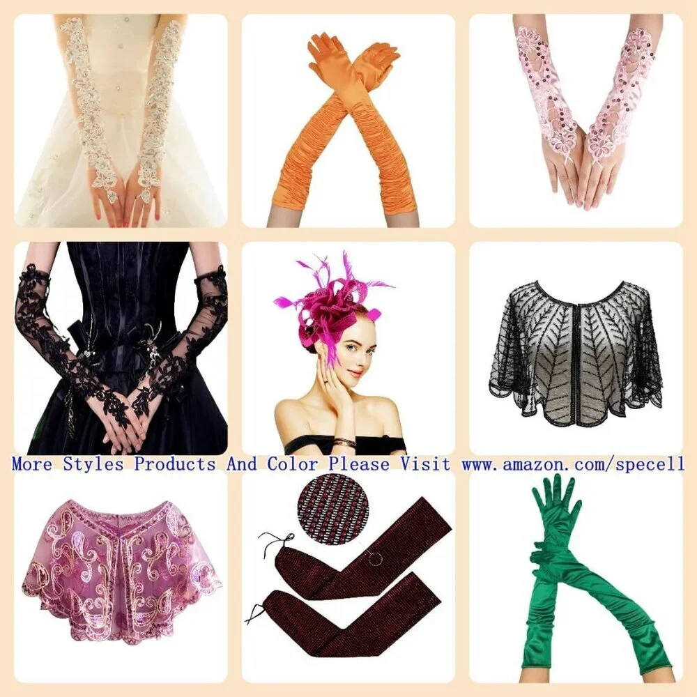 Women's A-Mesh-‌Black Rhinestone Sparkly Elbow Length Gloves Halloween Costumes
